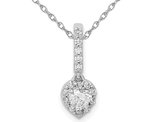 1/4 Carat (ctw) Diamond Heart Pendant Necklace in 14K White Gold with Chain